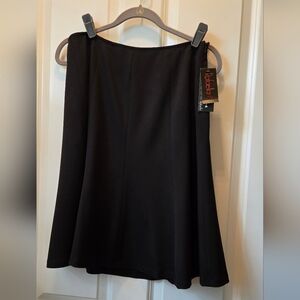 NWT Rafaella 2-Way Stretch Garbardine Black A-line Flare Skirt 10P